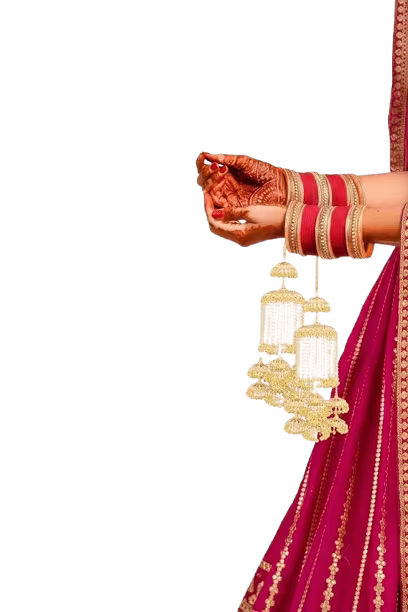 Bride's hands with choora and kaleere
