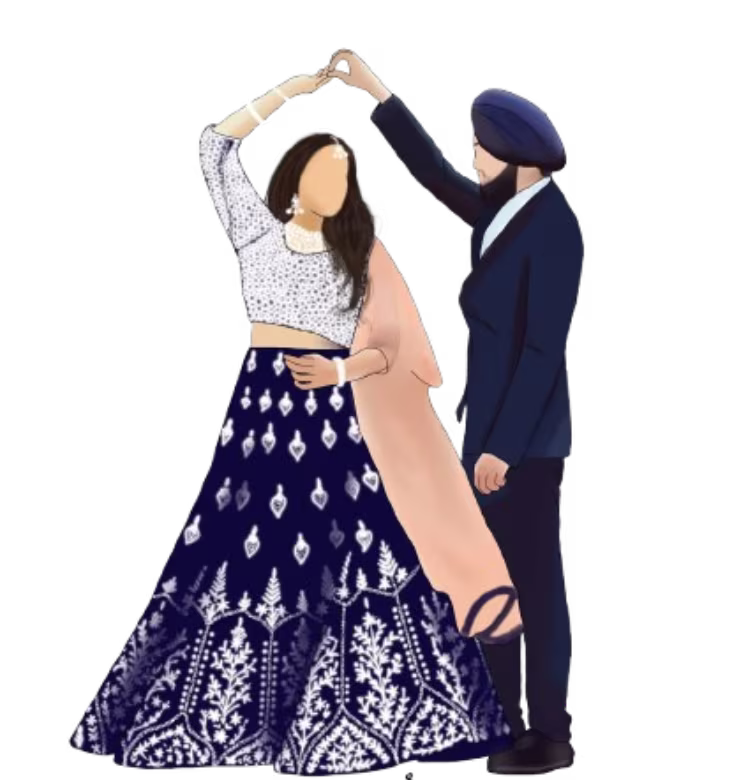 Komal and Lovepreet dancing